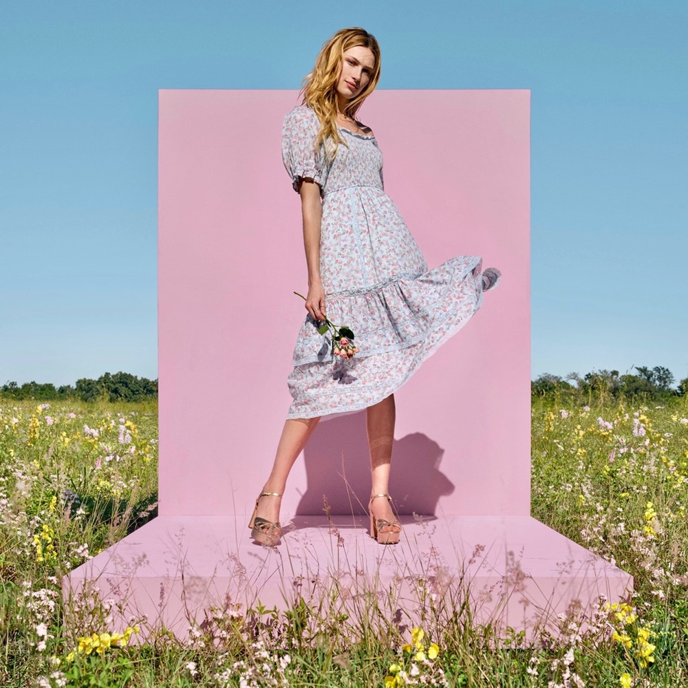 Love Shack Fancy Floral Midi Dress